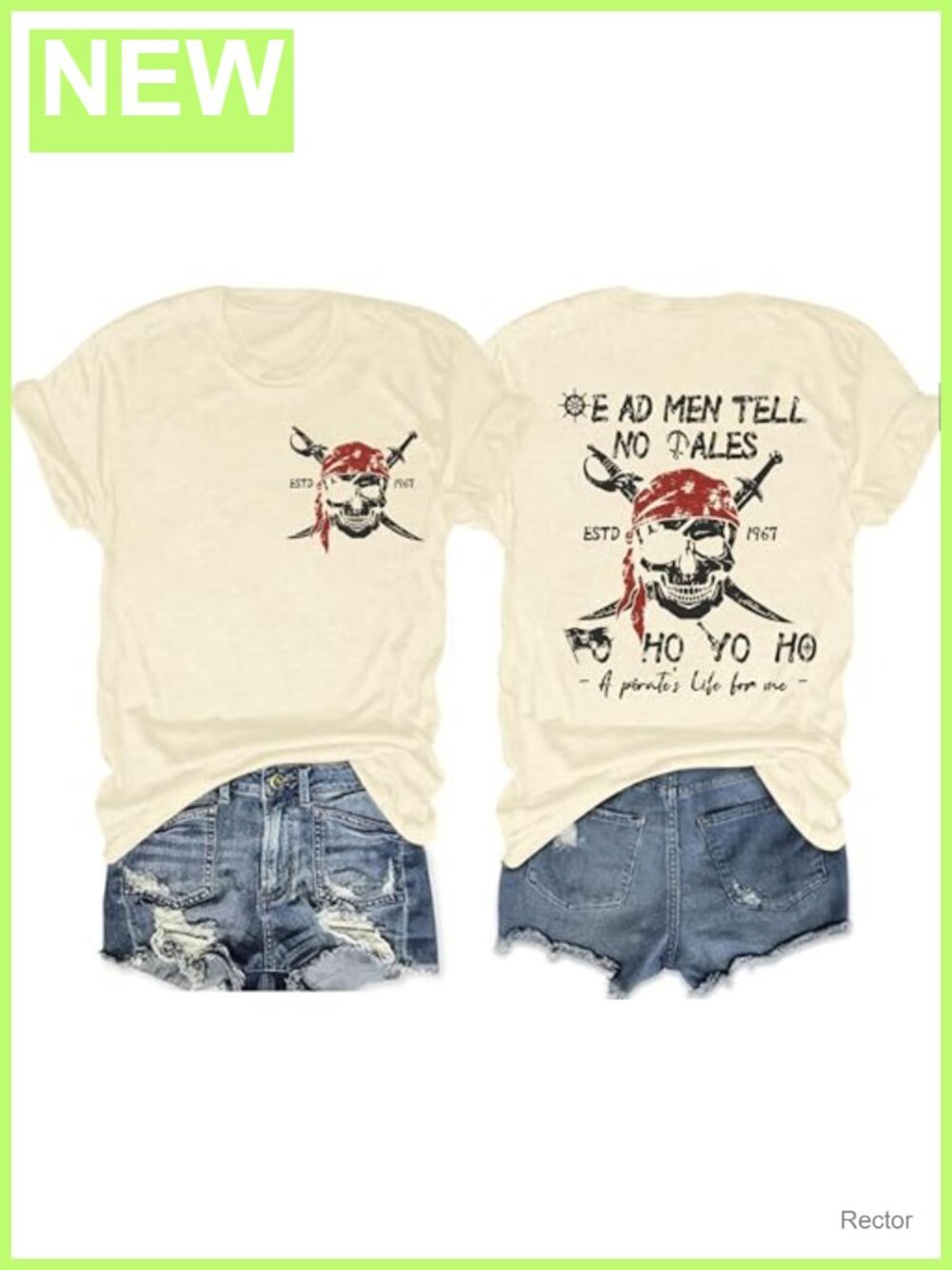 Pirate Shirt Women Funny Skeleton Vintage Graphic Tee Casual Skull Top